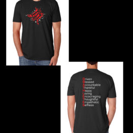 DB Red and White on Black Splatter Print T-shirt