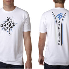DB Black and Blue Splatter on White T-Shirt